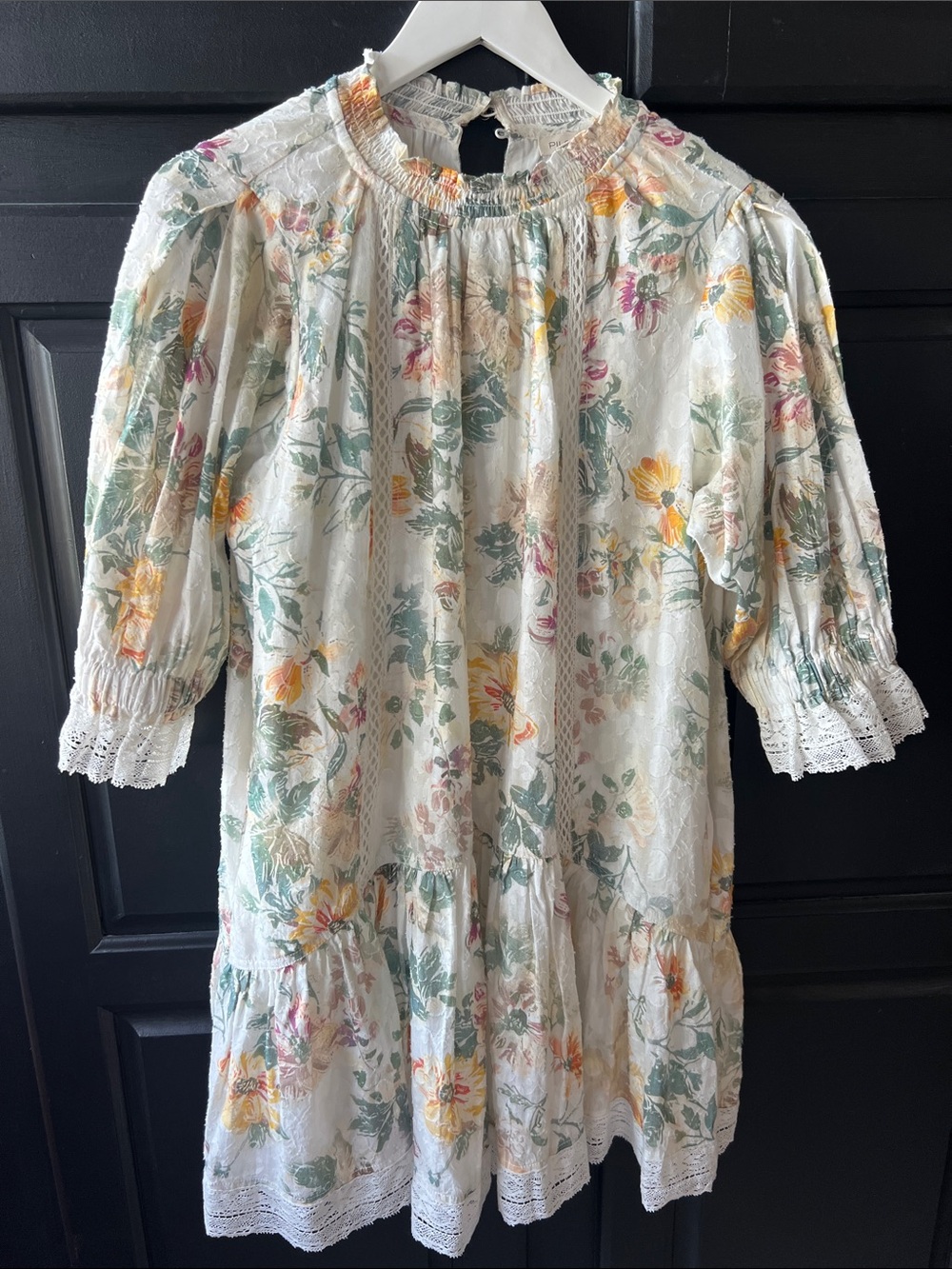 Pilco Short Sleeve Mock-Neck Ruffle Dress Large Anthropologie NWT Sold Out